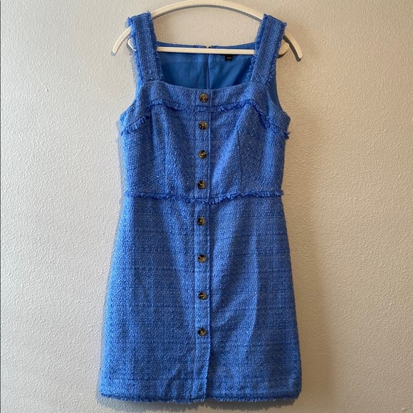 Tweed Button Front Shift Dress - Picture 3 of 7